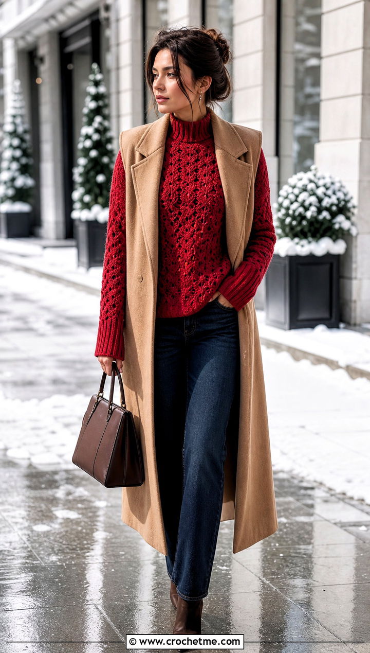 Silva Crochet Shrug With Sleeveless Wool Coat - 15 silva crochet shrug outfit ideas
