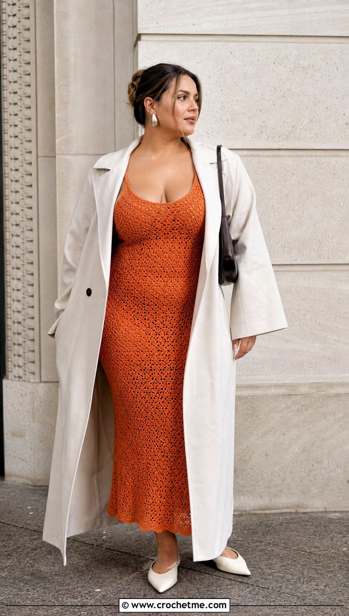 Size Crochet Slip Dress With Trench Coat - 15 crochet dress size 44 outfit ideas