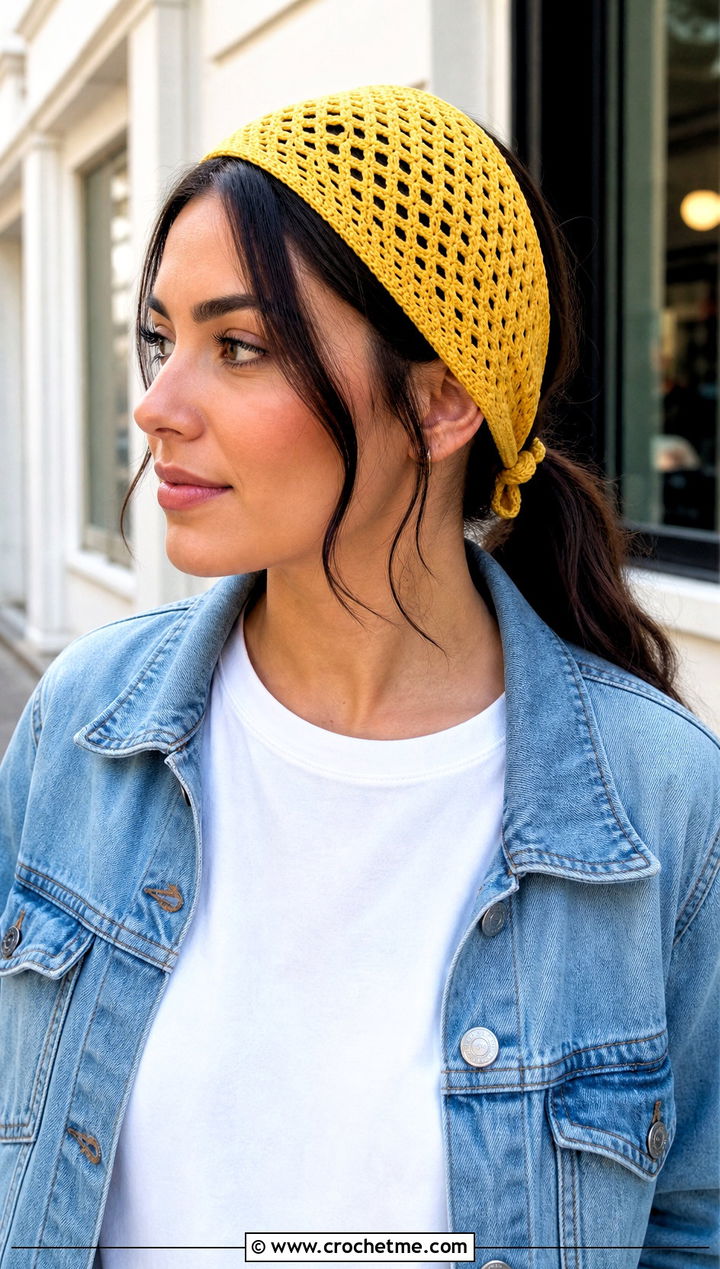 Skinny Tie Back Crochet Adjustable Headband With Jeans - 20 Crochet Adjustable Headband outfit ideas