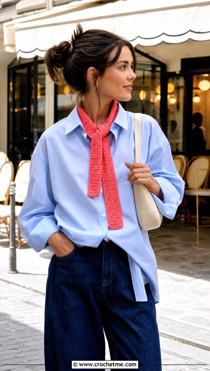 Skinny Worsted Weight Crochet Scarf With Barrel Jeans - 20 Crochet Scarf Worsted Weight Yarn outfit ideas