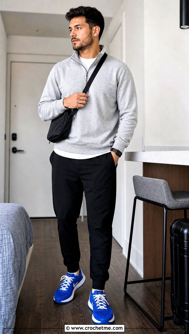 Sneaker Crochet Slippers With Athleisure - 25 crochet slippers for men outfit ideas