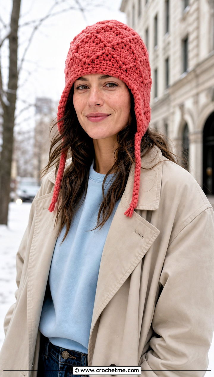 Snow Country Crochet Ski Hat With Trench Coat And Layered Basics - 15 snow country crochet ski hat outfit ideas
