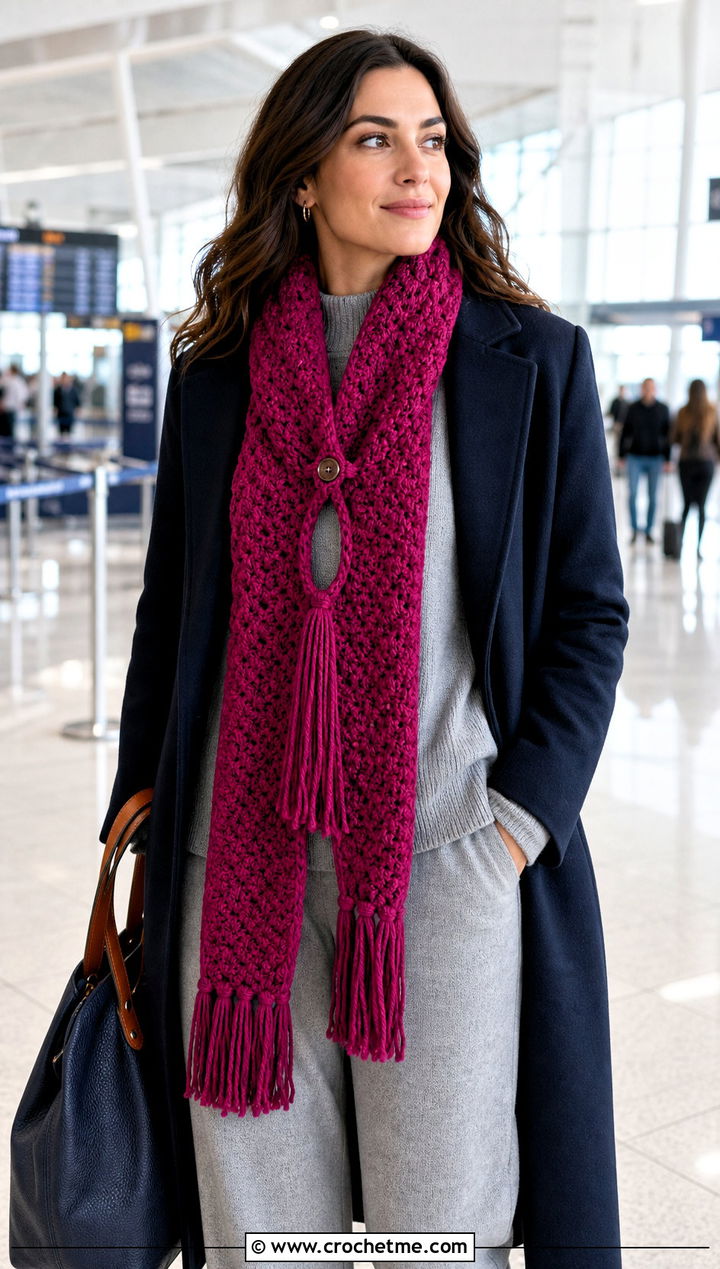 Solid Color Winter Wishes Crochet Scarf With Knit Set - 15 Winter Wishes Crochet Scarf outfit ideas