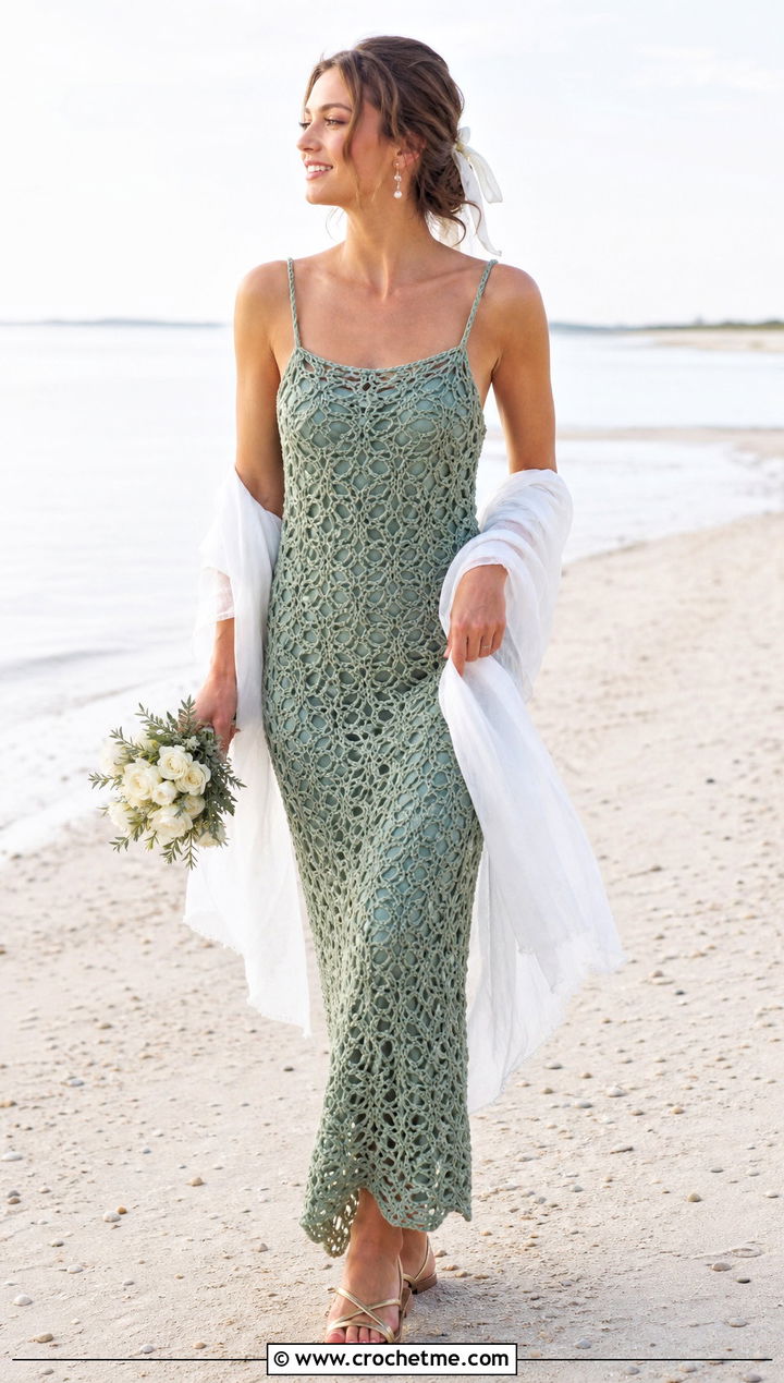Solomons Knot Beach Crochet Wedding Dress - 25 Handmade Crochet Wedding Dress outfit ideas