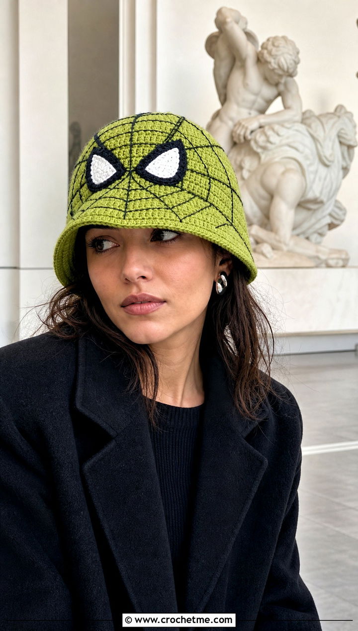 Spider Man Crochet Cloche Hat With Midi Dress - 25 spiderman crochet hat outfit ideas