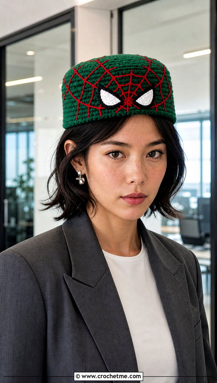 Spider Man Crochet Pillbox Hat With Trouser Suit - 25 spiderman crochet hat outfit ideas