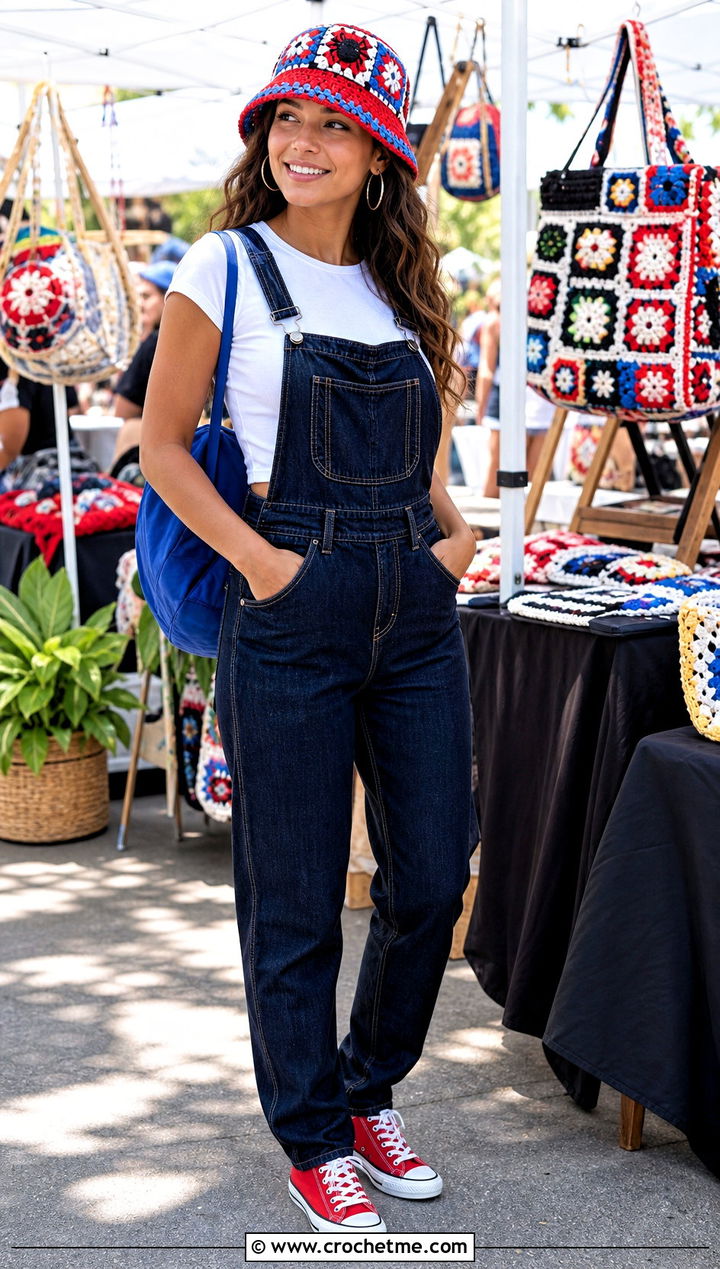 Spider Man Granny Square Hat With Overalls - 35 crochet spiderman hat outfit ideas