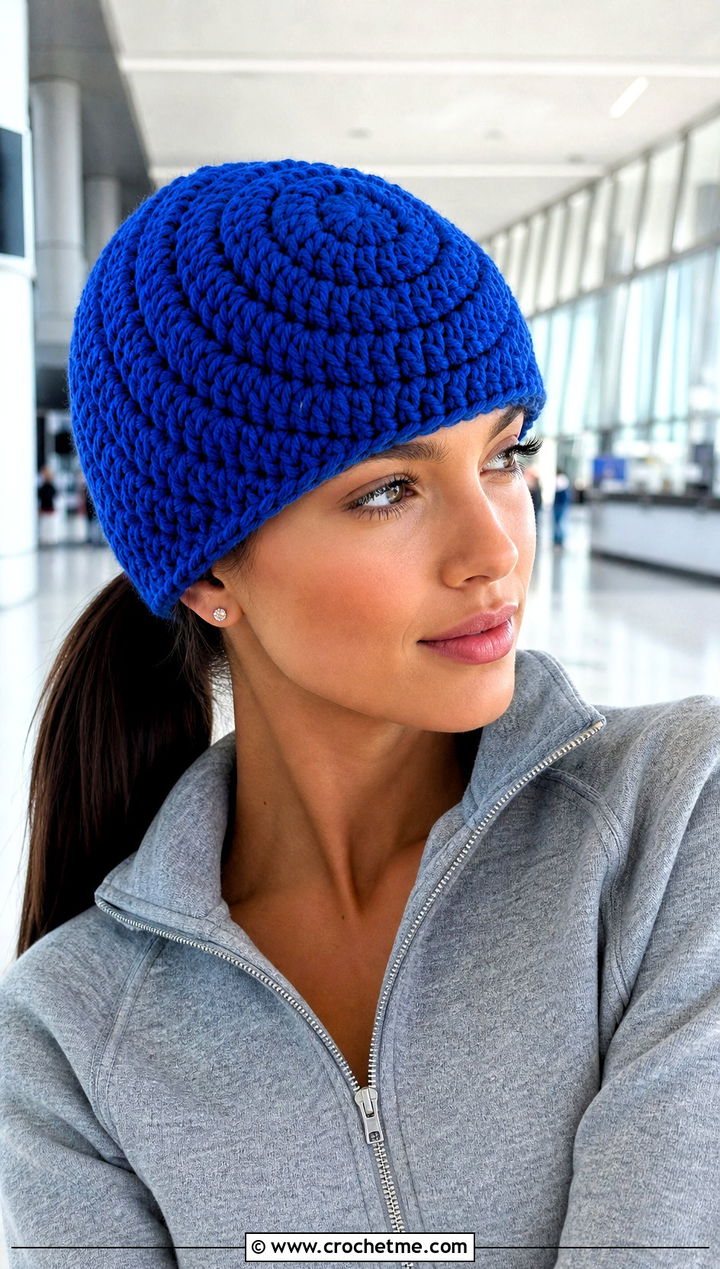 Spiral Stitch Chunky Crochet Hat With Matching Sweat Set - 15 Simple Chunky Crochet Hat outfit ideas
