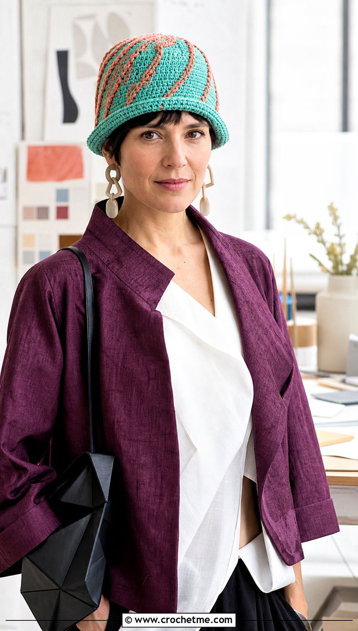 Spiral Stitch Crochet Flapper Hat With Artsy Layers - 30 crochet flapper hat outfit ideas
