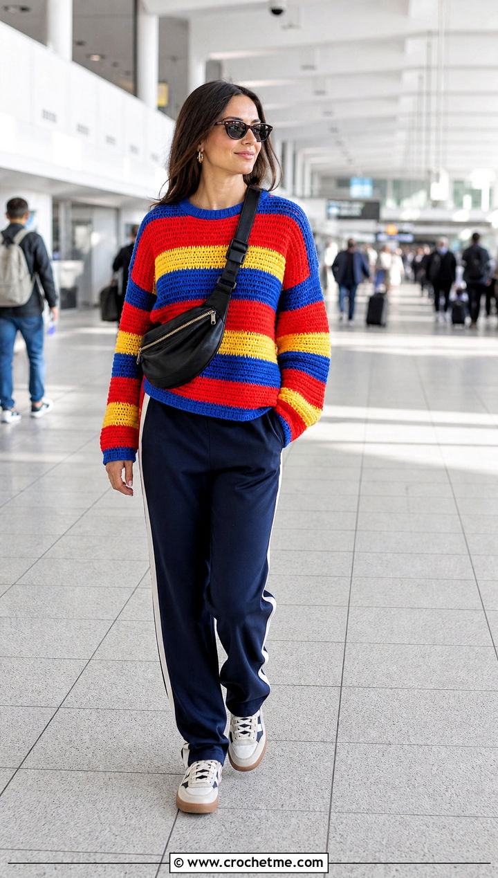 Sporty Stripe Tom Daley Crochet Sweater With Track Pants - 25 tom daley crochet sweater outfit ideas