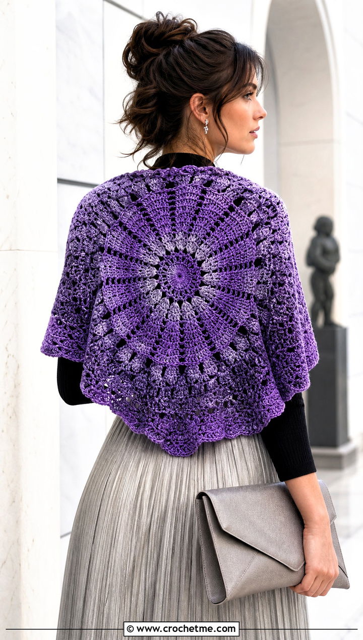 Starburst Shawl With Pleated Skirt - 25 Crochet Shawl In A Cake outfit ideas