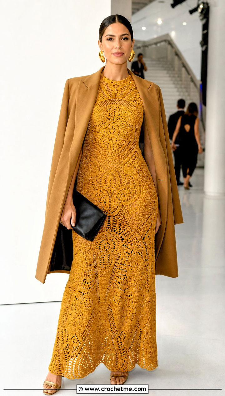 Stella McCartney Crochet Evening Gown With Metallic Heels - 15 Stella Mccartney Crochet Dress outfit ideas