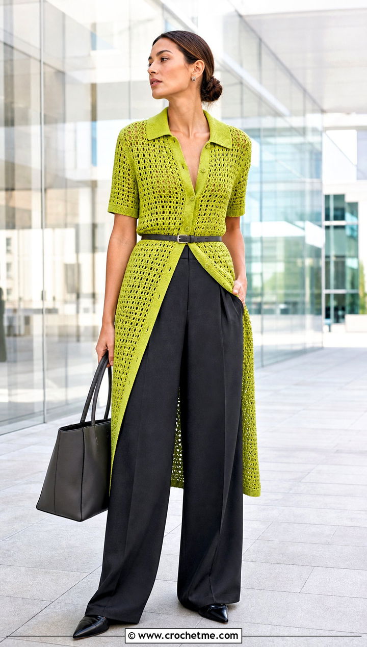 Stella McCartney Crochet Polo Dress With Tailored Trousers - 15 Stella Mccartney Crochet Dress outfit ideas