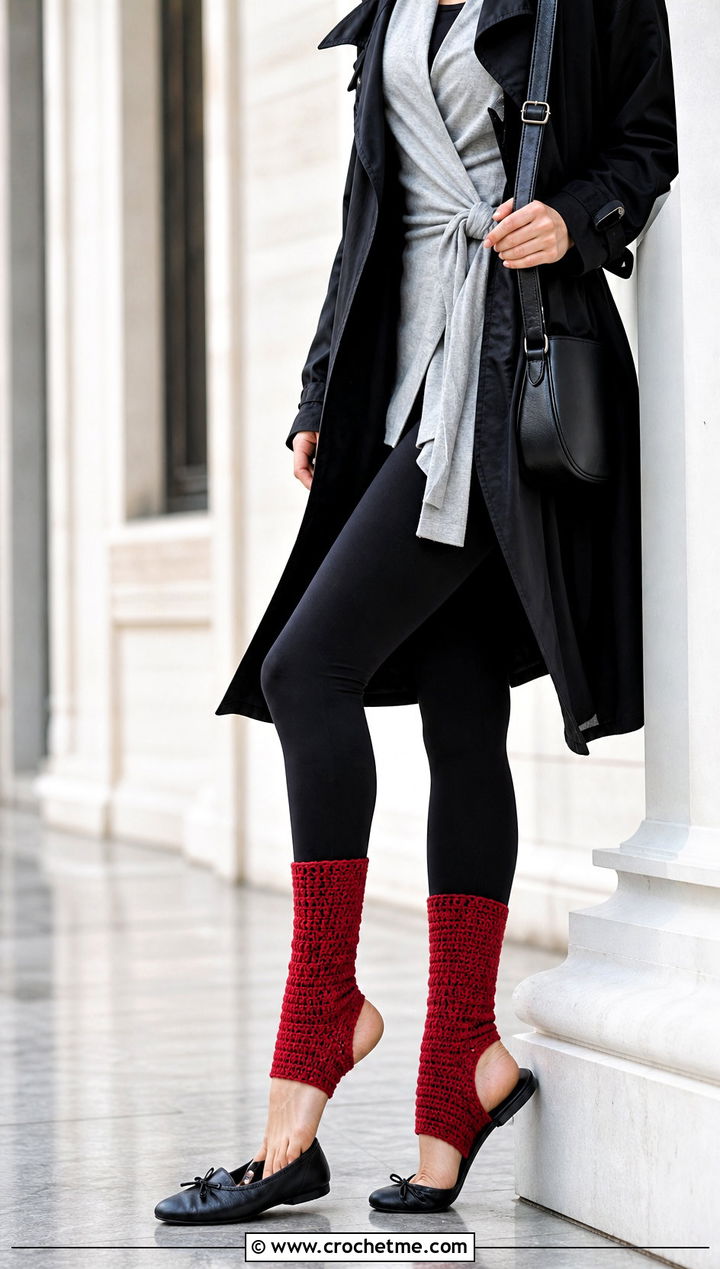 Stirrup Crochet Leg Warmers With Ballet Flats - 30 crochet leg warmers ideas