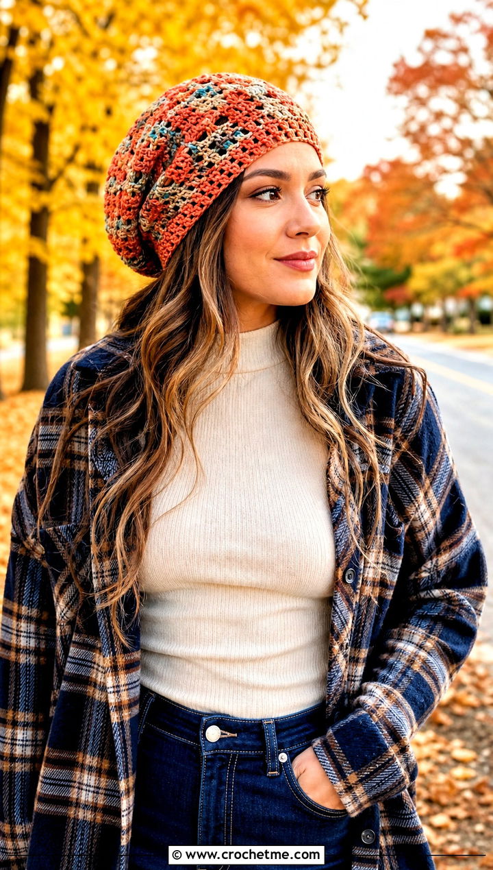 Stocking Crochet Dreadlock Cap With Shacket And Flared Jeans - 25 Crochet Dreadlock Hat outfit ideas
