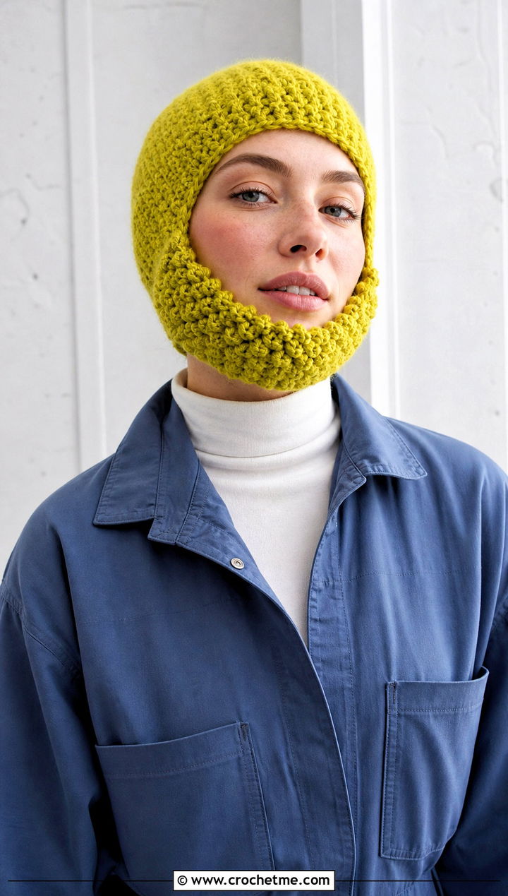 Stubble Beard Crochet Hat With Utility Jumpsuit - 25 Beard Crochet Hat outfit ideas
