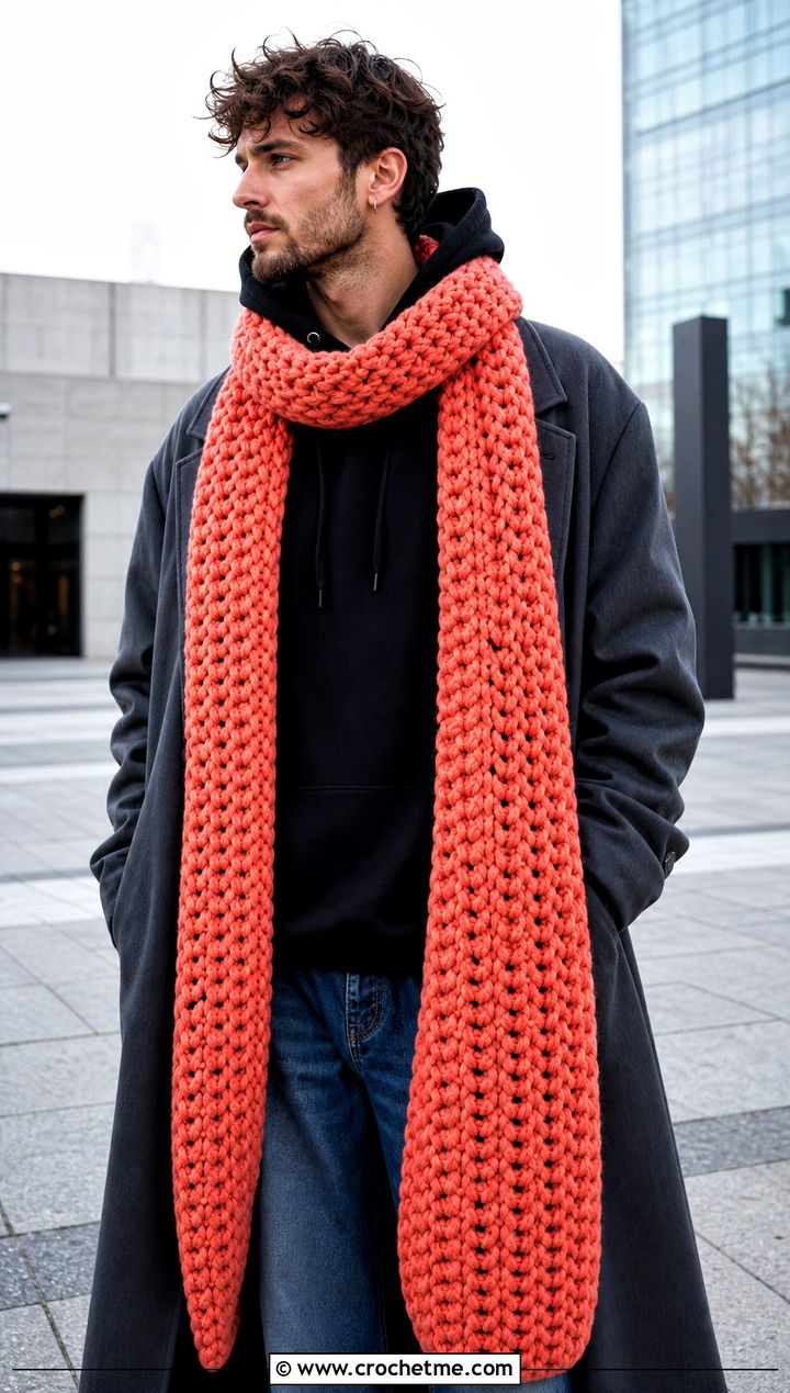 Super Crochet Scarf With Hoodie - 30 crochet scarf ideas for men