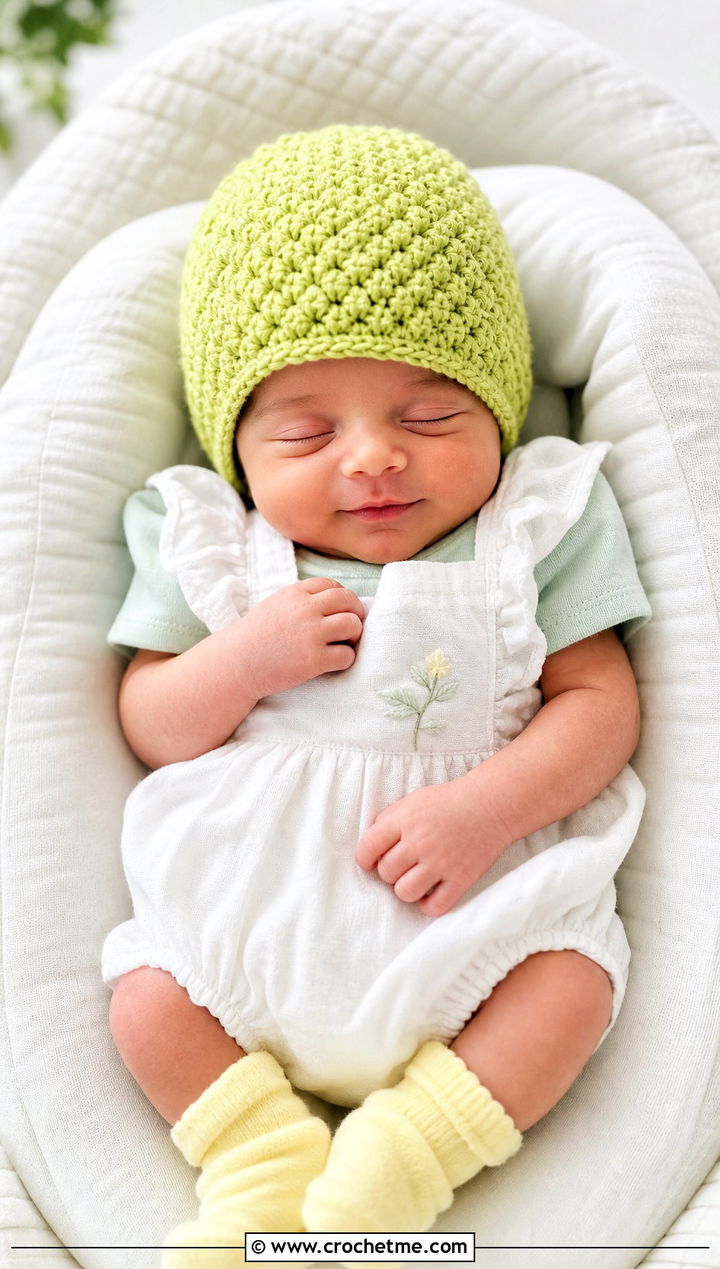 Suzette Stitch Preemie Crochet Beanie With Bubble Romper - 25 premie crochet hat outfit ideas