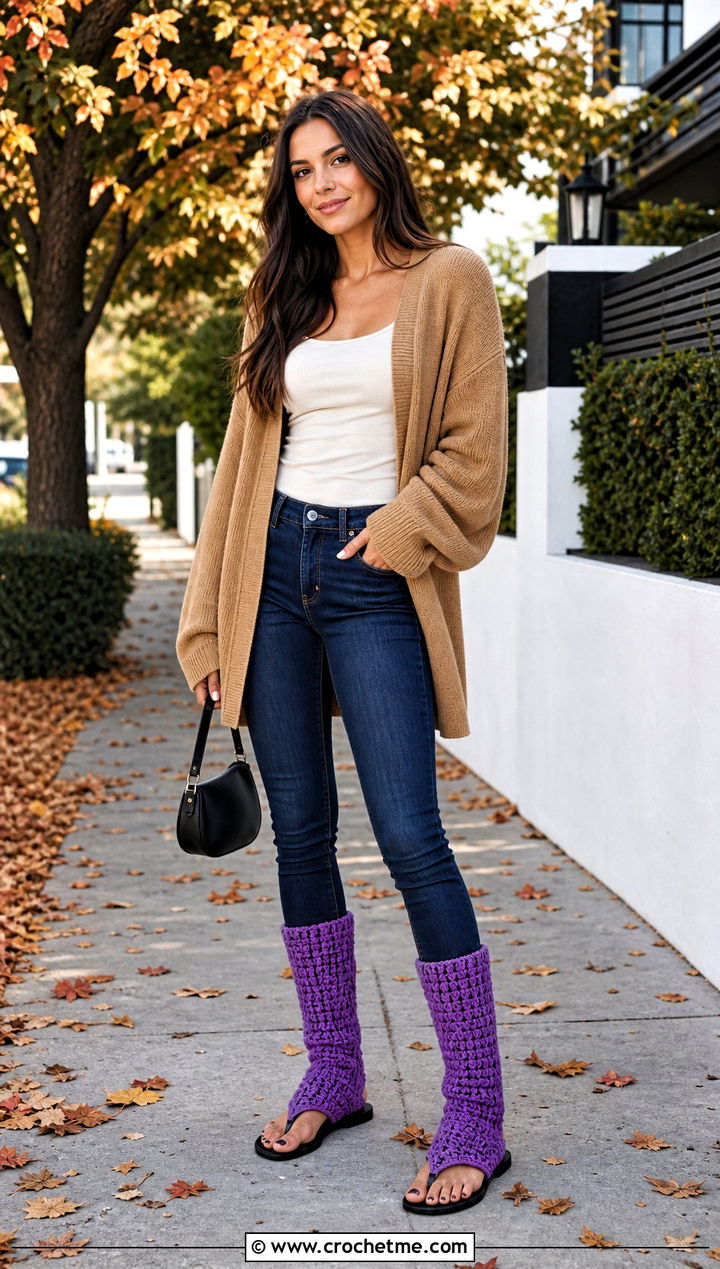 Sweater Crochet Boots With Flip Flop Soles And Skinny Jeans - 15 crochet boots with flip flop soles outfit ideas
