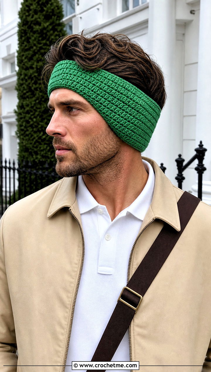 Tapered Crochet Mens Ear Warmer With Harrington Jacket - 25 Crochet Mens Ear Warmer outfit ideas