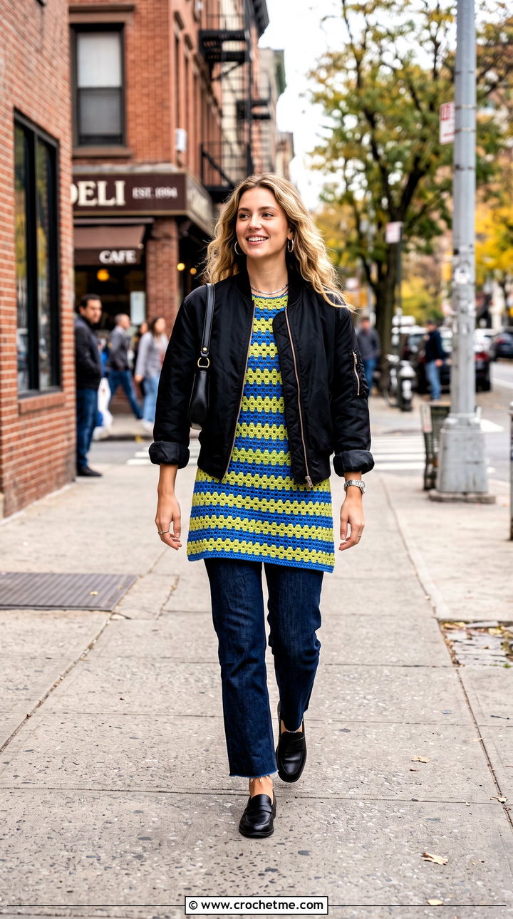 Taylor Swift Crochet Mini Dress Over Straight Jeans - 25 Taylor Swift Crochet Dress outfit ideas