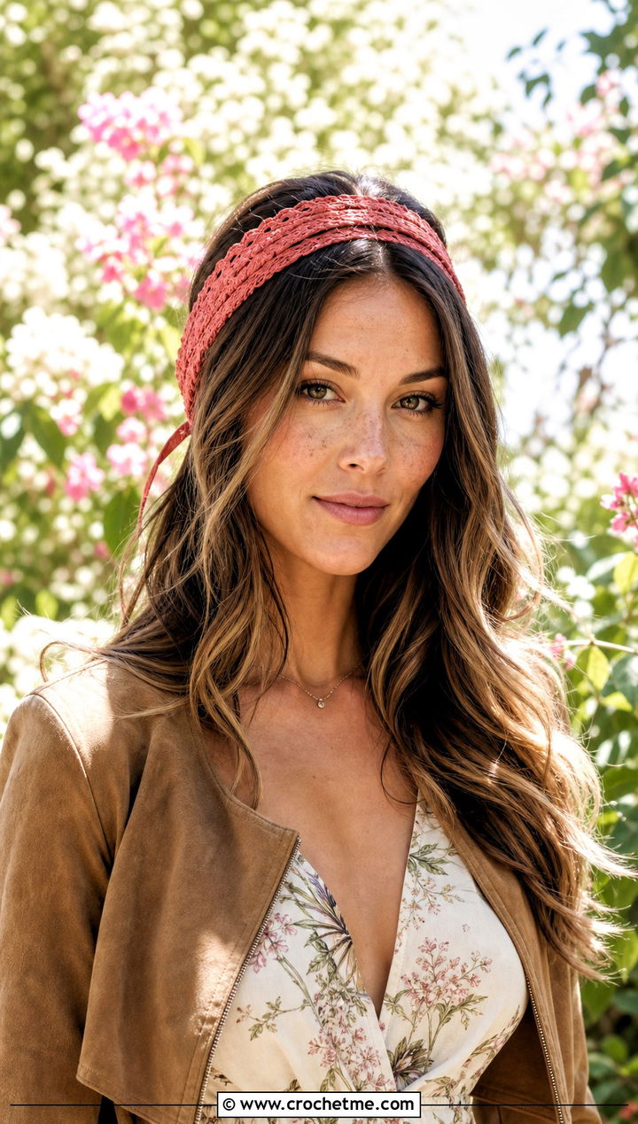 Tie Back Crochet Braid Headband With Boho Maxi Dress - 25 crochet braid headband outfit ideas