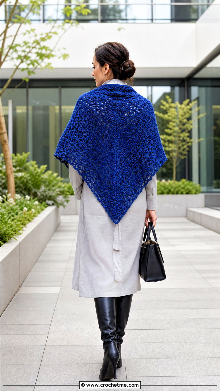 Triangle Crochet Prayer Shawl With Shirt Dress And Boots - 35 easy crochet prayer shawls outfit ideas