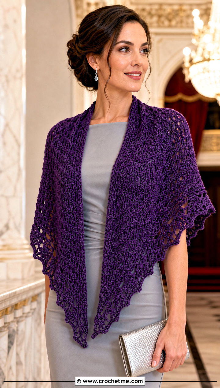 Triangle Crochet Shawl With Column Dress - 35 old money crochet outfits ideas