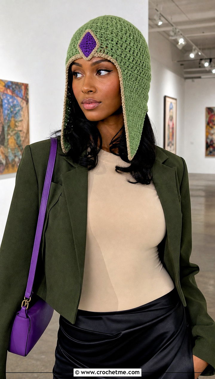 Tsunade Diamond Beanie With Satin Skirt - 25 naruto crochet hat outfit ideas