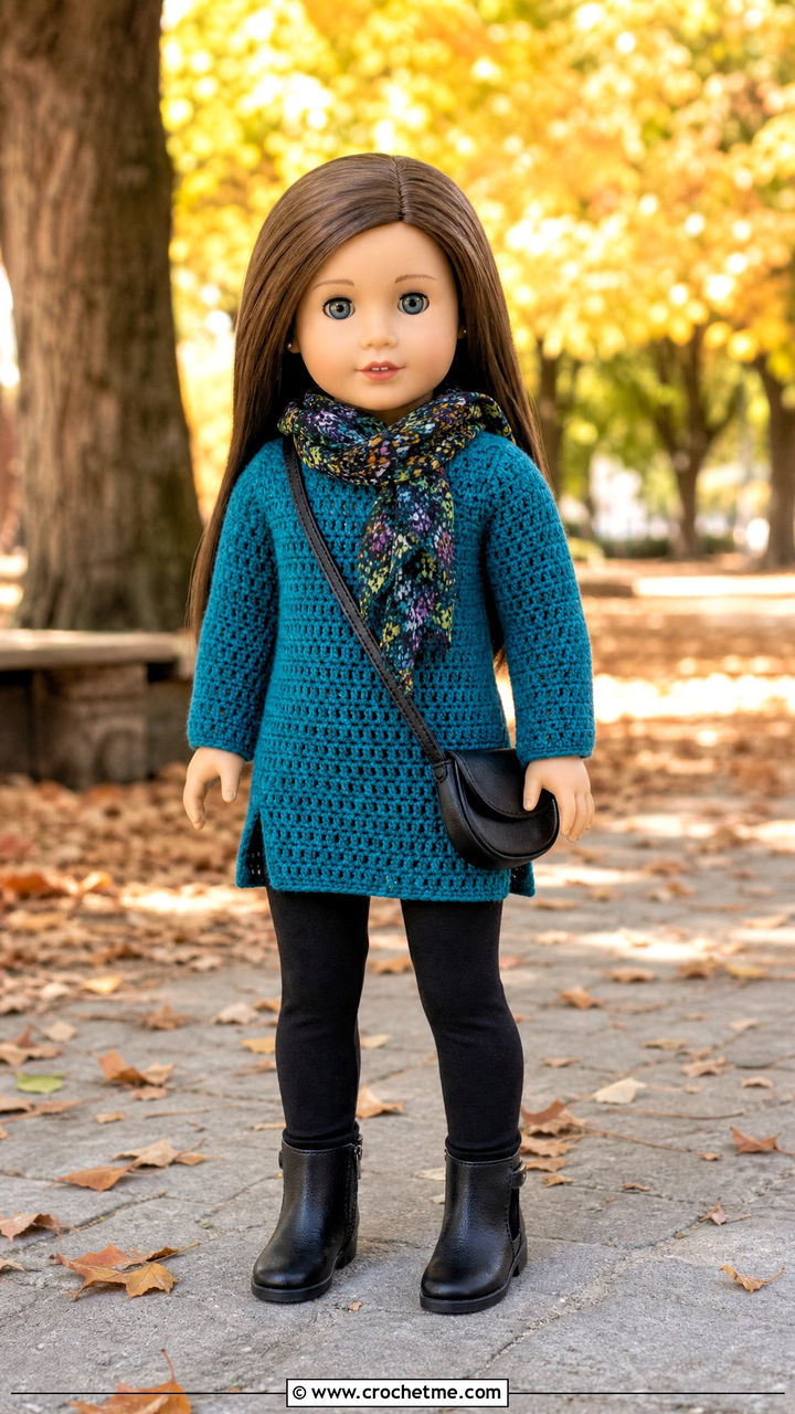 Tunic Crochet Doll Shirt With Leggings - 35 crochet doll shirt outfit ideas