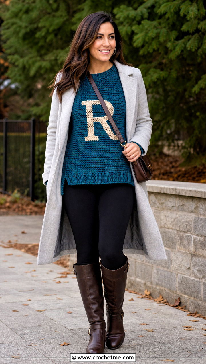 Tunic Crochet Ron Weasley Sweater With Ponte Leggings - 25 Crochet Ron Weasley Sweater outfit ideas