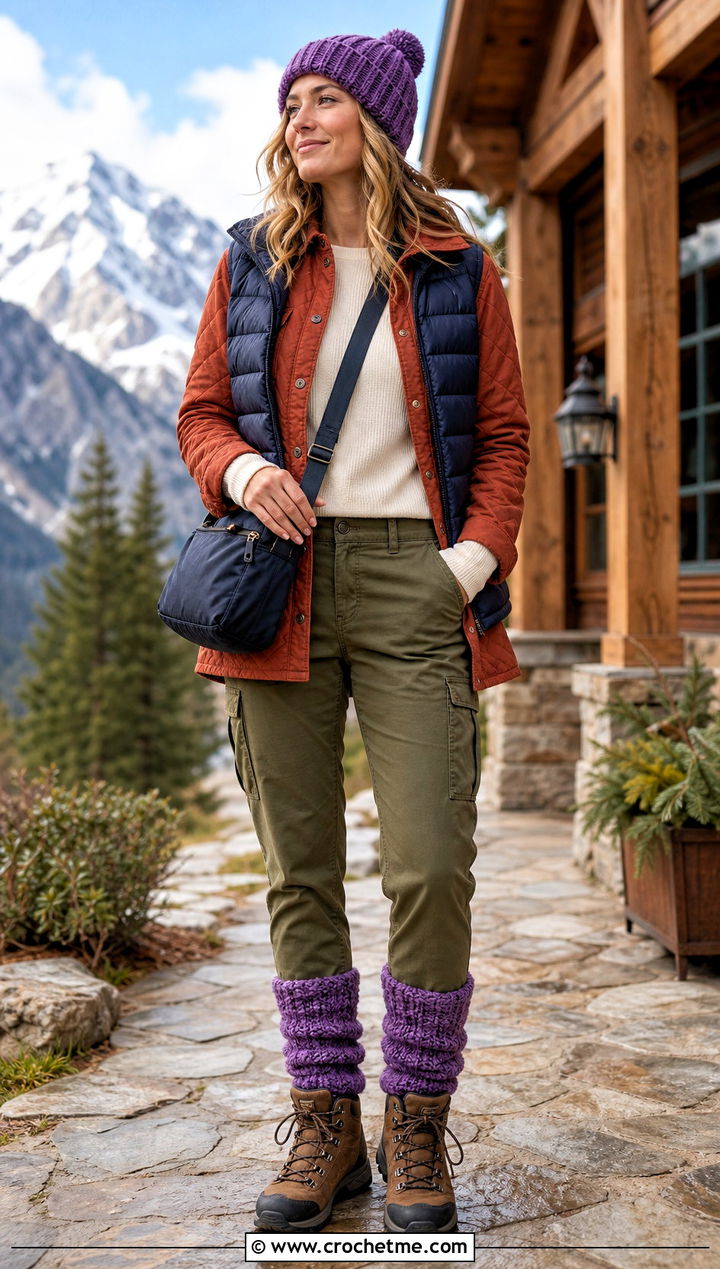 Tunisian Crochet Chunky Socks With Hiking Boots - 35 tunisian crochet socks outfit ideas