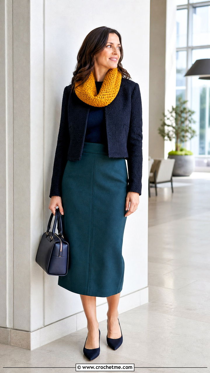 Tunisian Crochet Cowl With Column Skirt - 35 crochet cowl outfit ideas