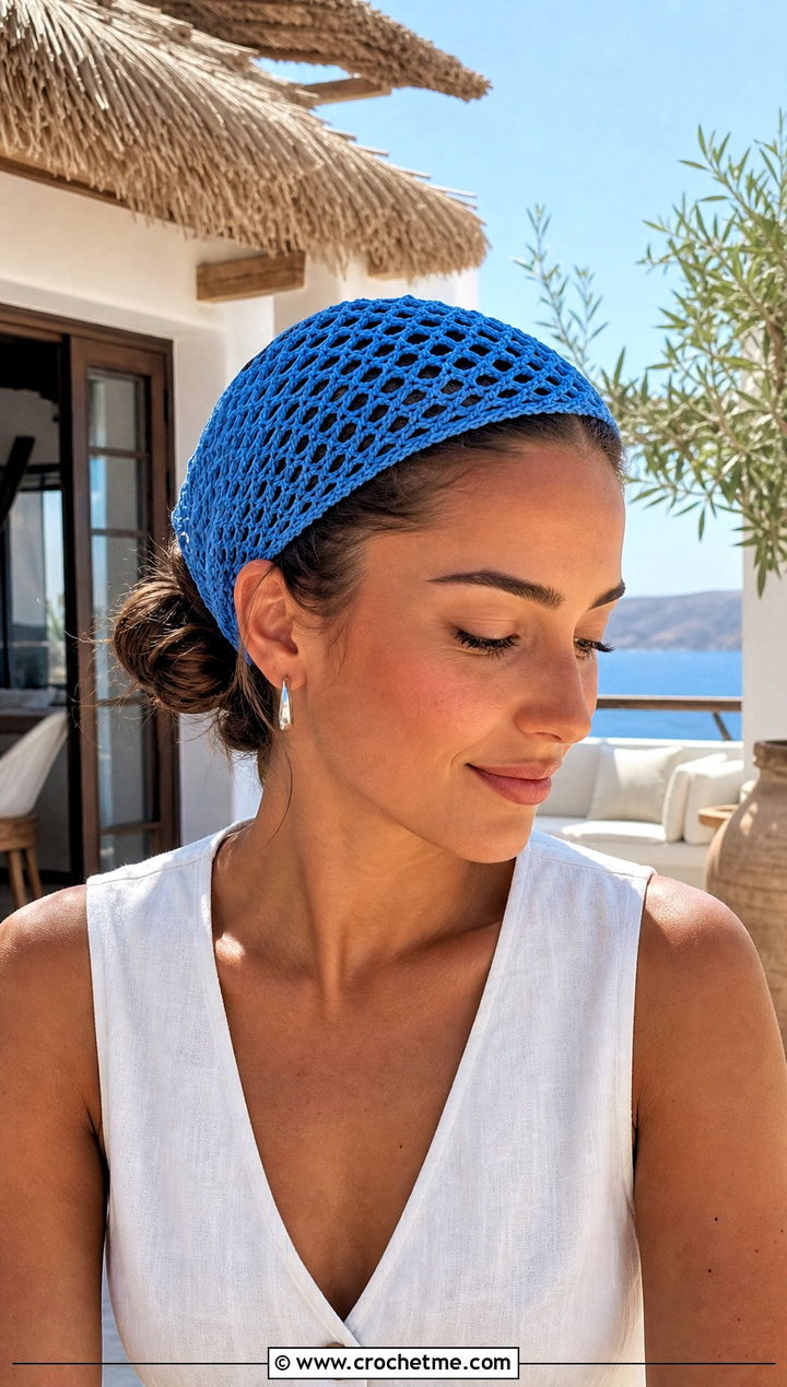 Tunisian Mesh Headband With Linen Set - 30 tunisian crochet headband outfit ideas