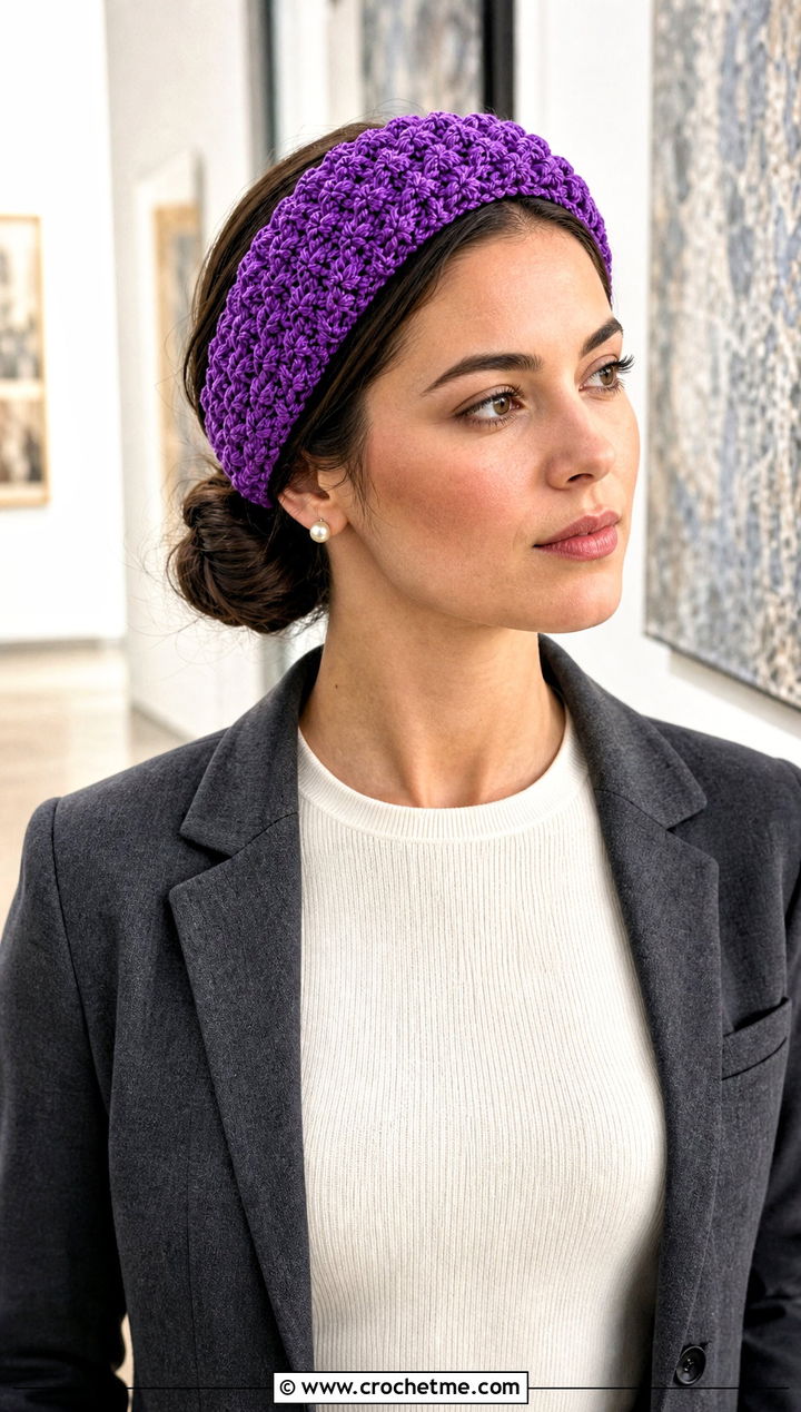 Tunisian Smock Stitch Headband With Pleated Skirt - 30 tunisian crochet headband outfit ideas