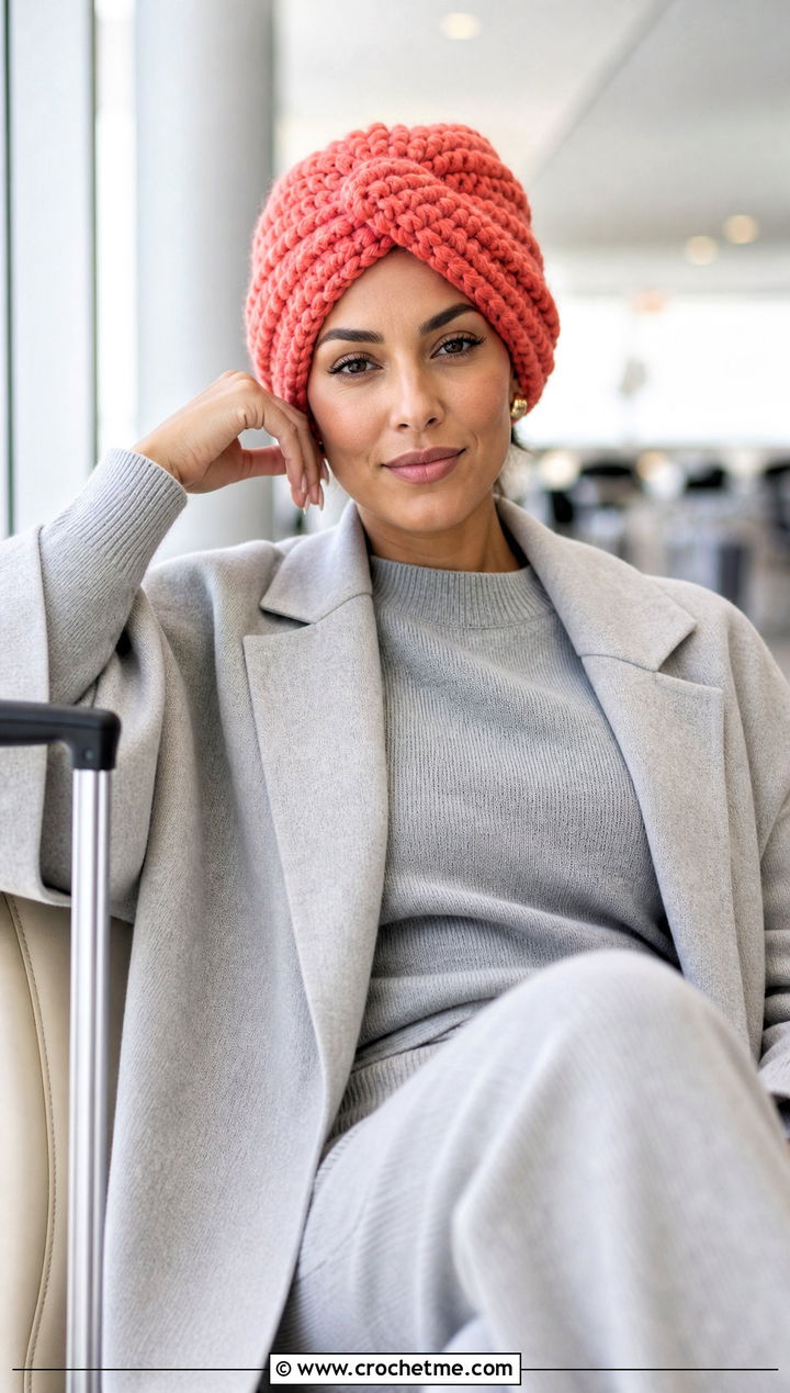 Turban Super Bulky Crochet Hat With Knit Set - 15 Crochet Hat With Super Bulky Yarn outfit ideas
