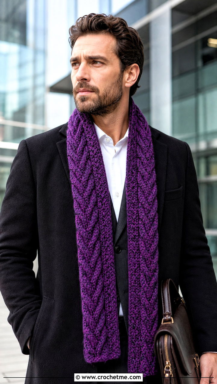 Tweed Cable Crochet Scarf With Business Suit - 15 Tweed Men's Crochet Scarf outfit ideas