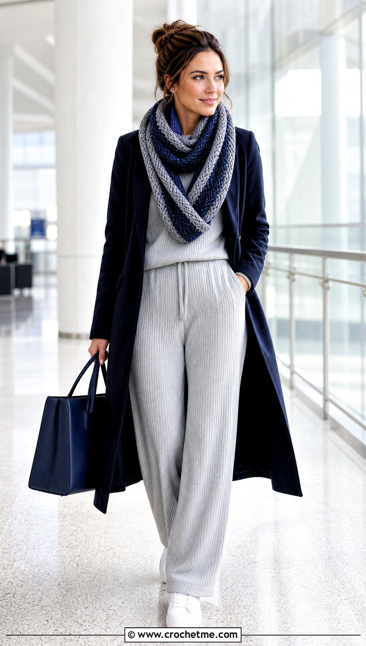 Twisted Infinity Crochet Ravenclaw Scarf With Matching Knit Set - 35 crochet ravenclaw scarf outfit ideas