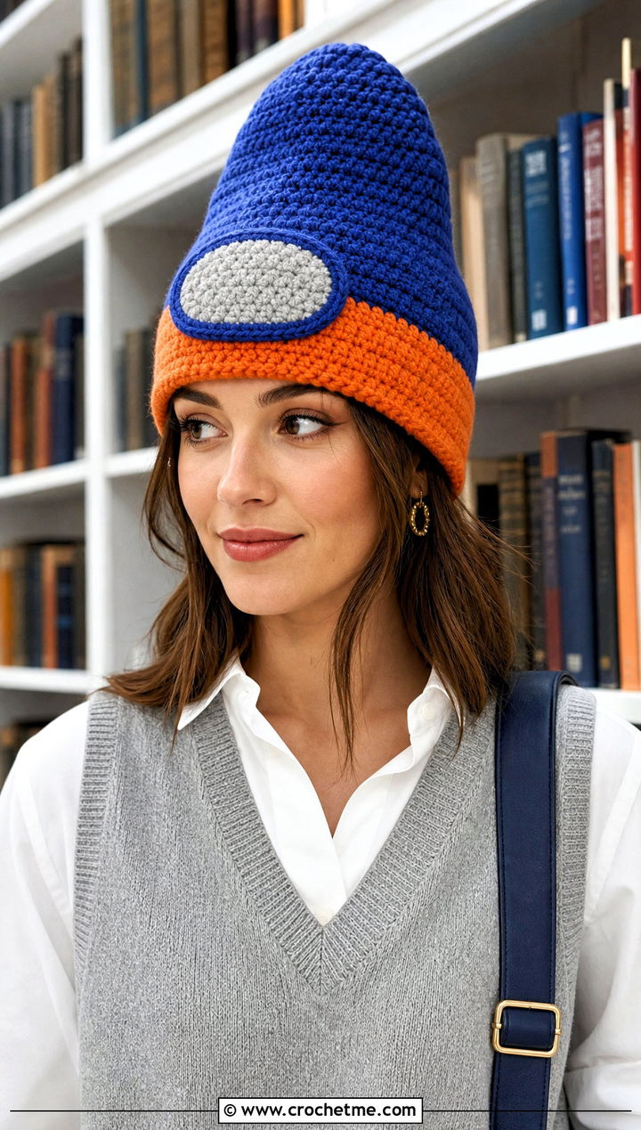 Two Tone Crewmate Toque With Sweater Vest - 20 Among Us Crochet Hat outfit ideas