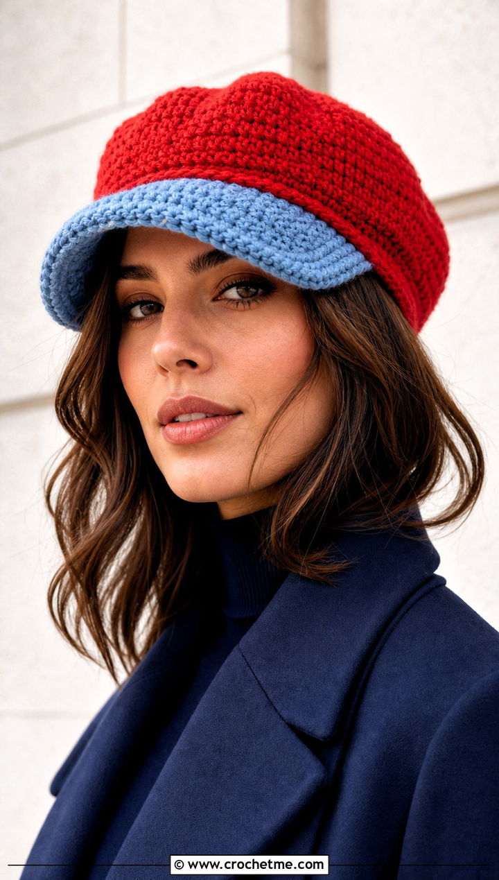 Two Tone Crochet Newsboy Hat With Monochrome Outfit - 25 newsboy crochet hat outfit ideas