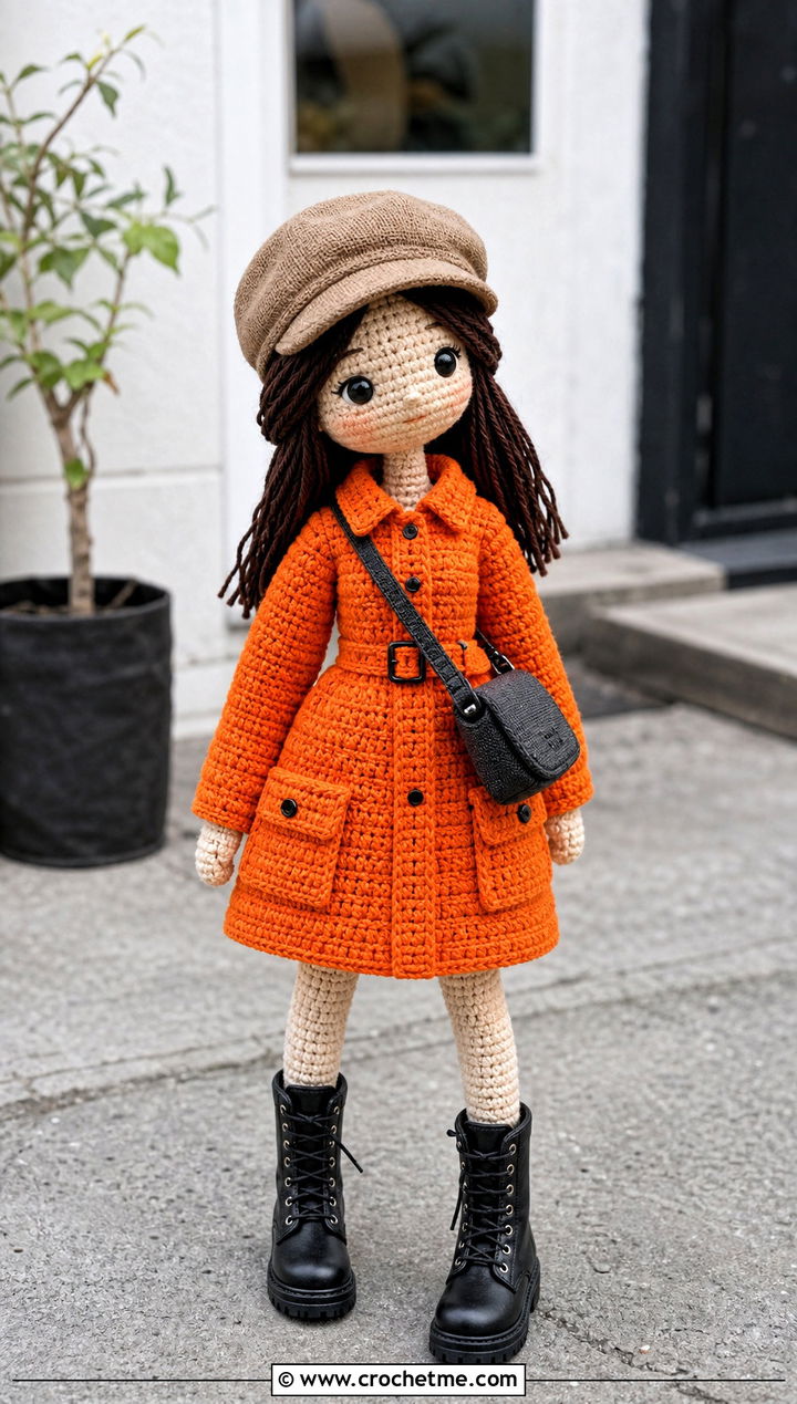Utility Crochet Doll Dress With Combat Boots - 25 amigurumi crochet doll dress outfit ideas