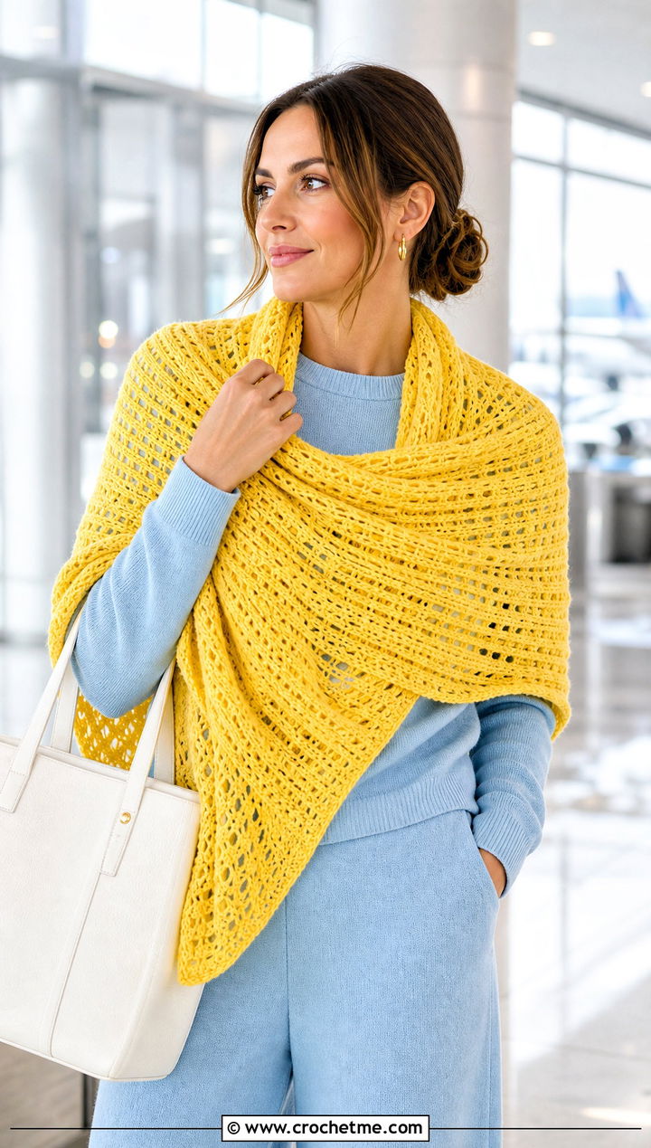 Velvet Wake Wrap With Monochrome Knit Outfit - 15 kristin omdahl crochet shawl outfit ideas