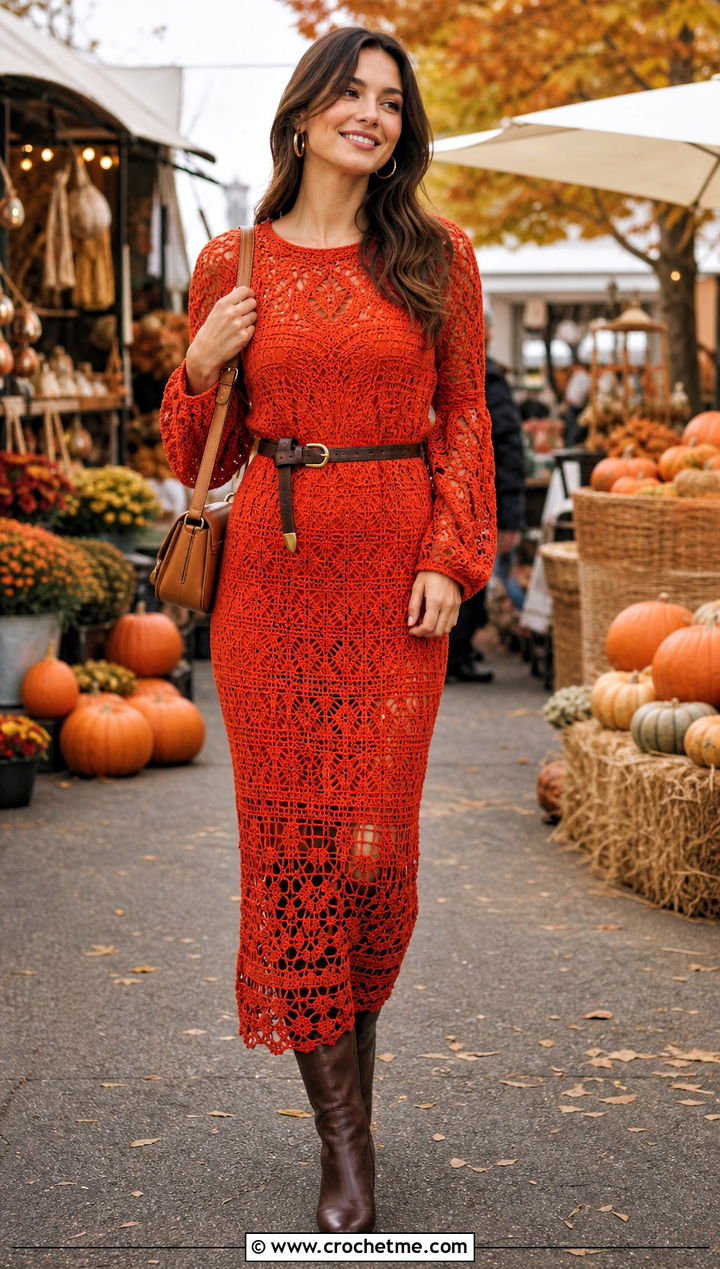Vermilion Abigail Fairy Crochet Dress With Tall Boots - 25 abigail fairy crochet dress outfit ideas
