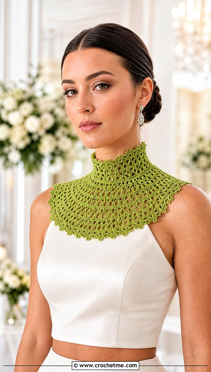 Victorian Crochet High Neck Collar With Two Piece Wedding Dress - 15 Crochet Collar For Wedding Dress outfit ideas