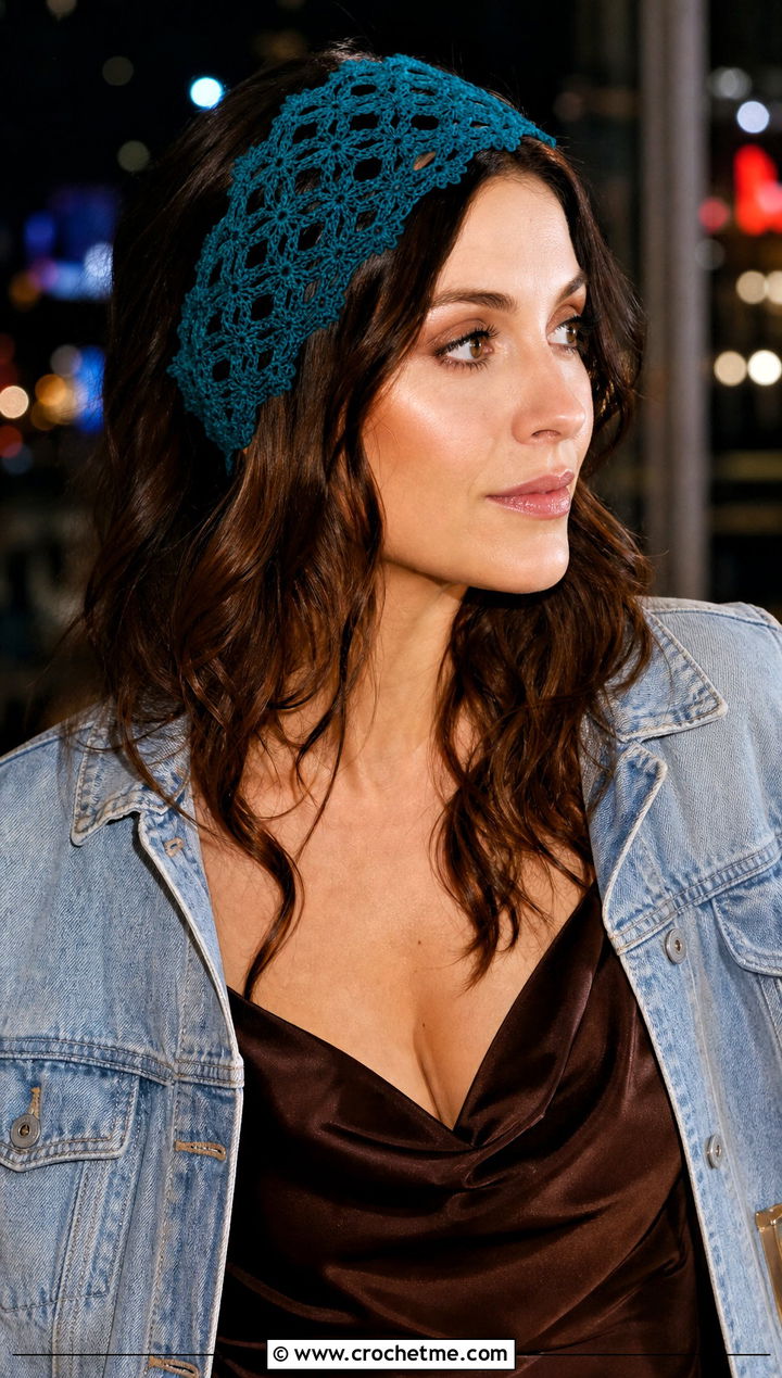 Vintage Lace Crochet Headband With Slip Dress - 15 vintage crochet headband outfit ideas