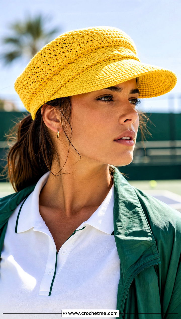 Visor Crochet Newsboy Hat With Tennis Outfit - 25 newsboy crochet hat outfit ideas