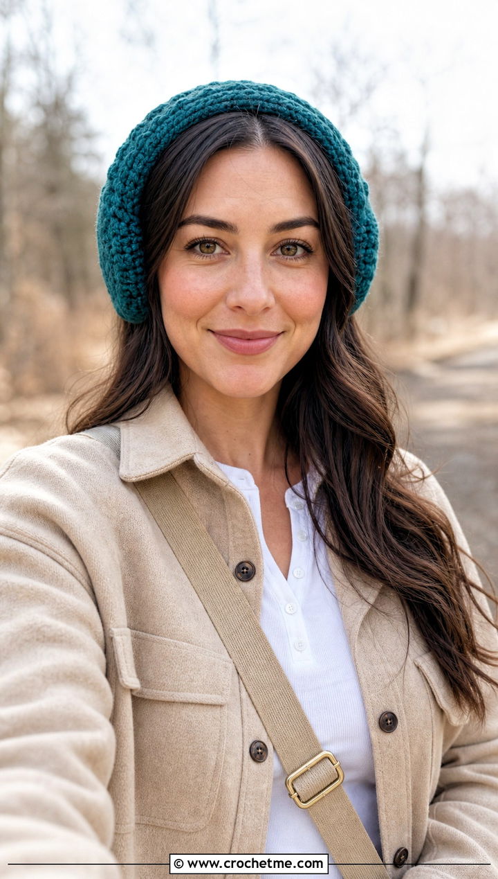 Waffle Stitch Crochet Earmuffs Headband With Shacket - 25 Crochet Earmuffs Headband outfit ideas