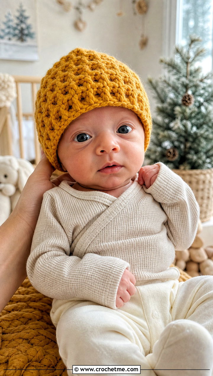 Waffle Stitch Preemie Hat With Thermal Bodysuit - 30 crochet premie hats outfit ideas
