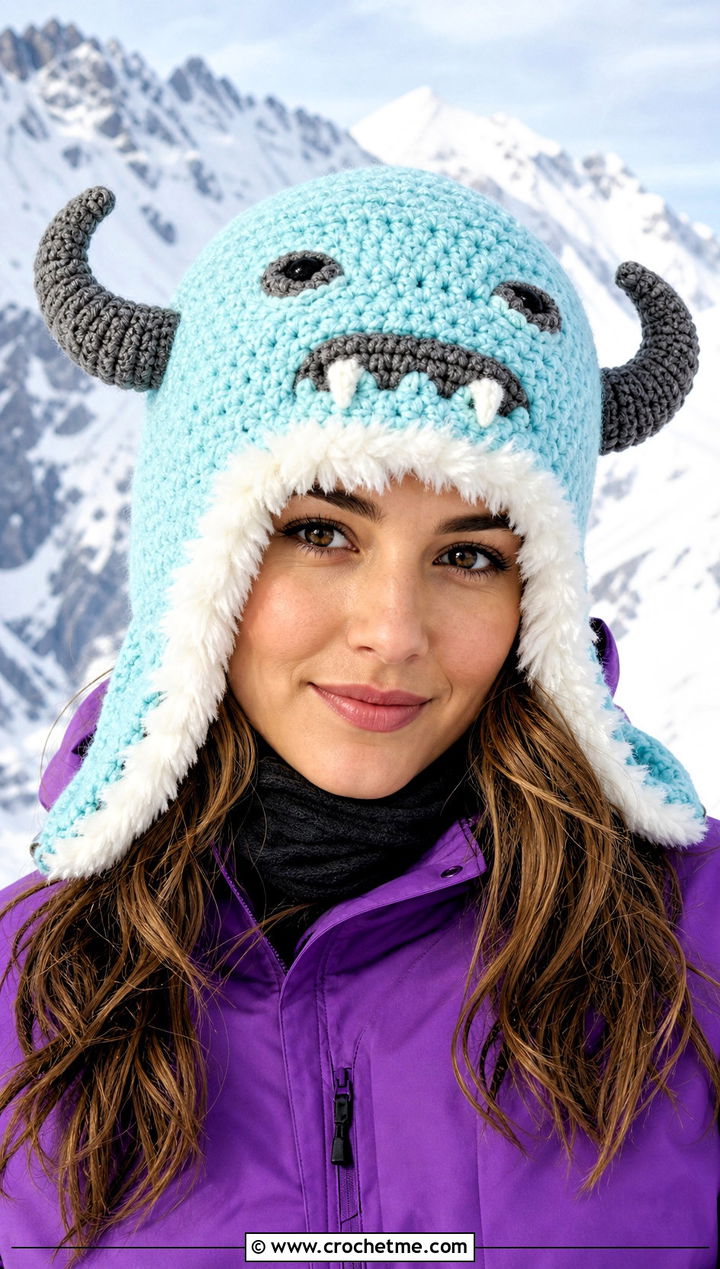 Wampa Crochet Trapper Hat With Ski Jacket - 30 crochet star wars hat outfit ideas
