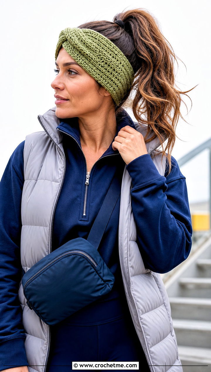 Wasabi Green Ravencraft Crochet Earwarmer With Quarter Zip And Joggers - 15 ravencraft crochet earwarmer outfit ideas